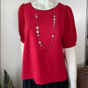 Cute top with textured sleeves